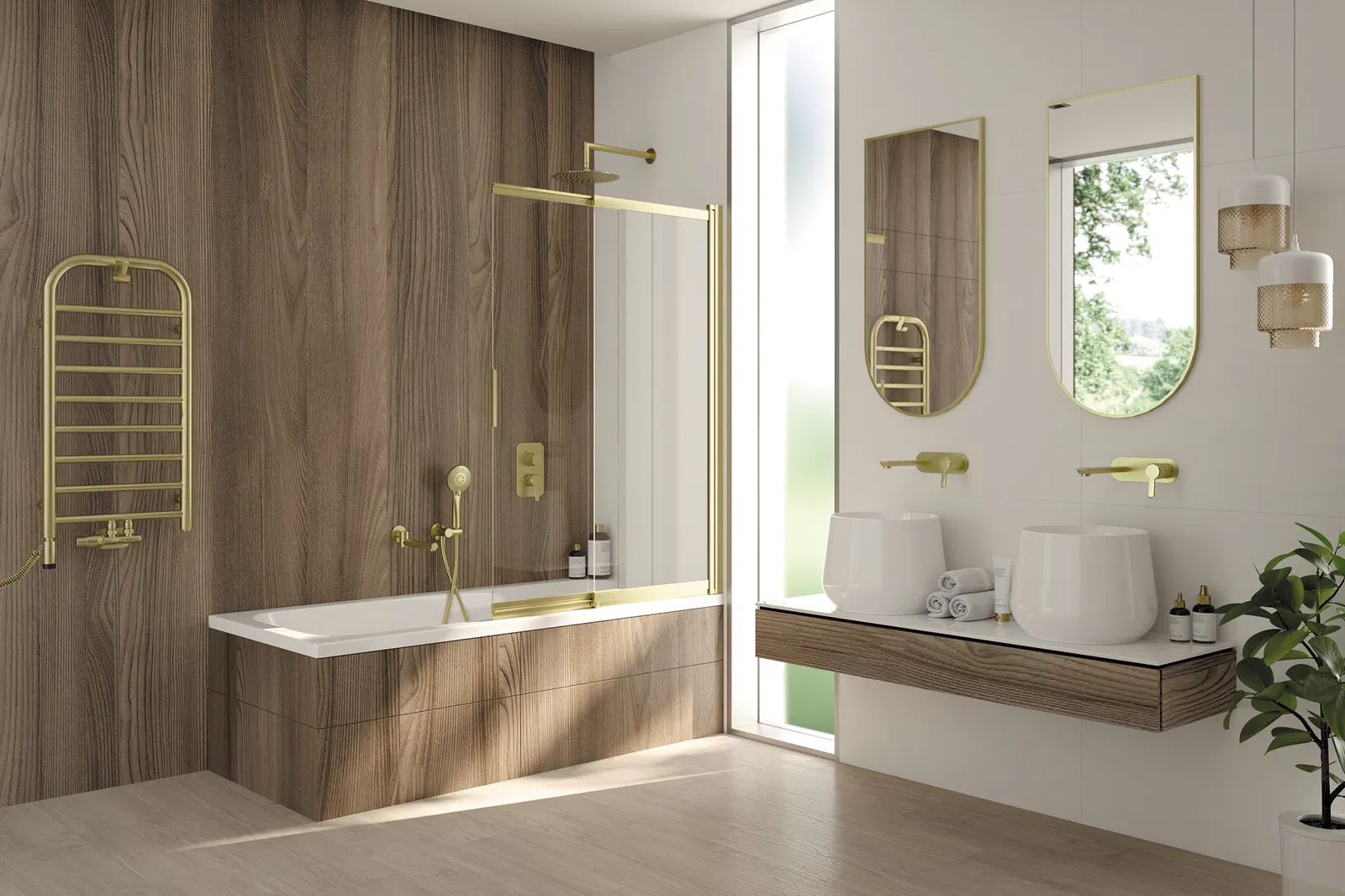 Deante grzejnik łazienkowy - wysokość 85 cm Silia złoto szczotkowane  